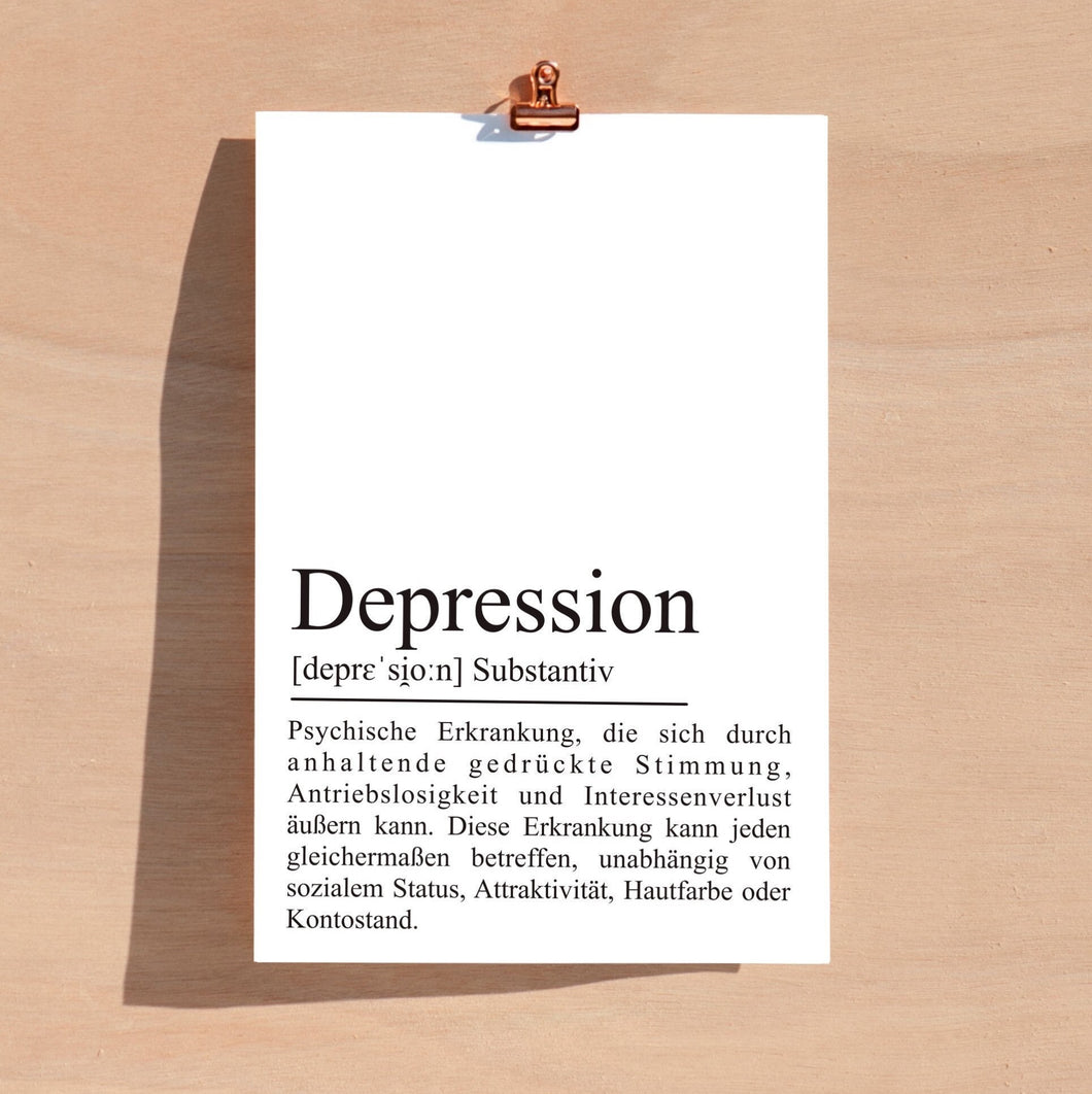 Depression Definition Psychologie Poster