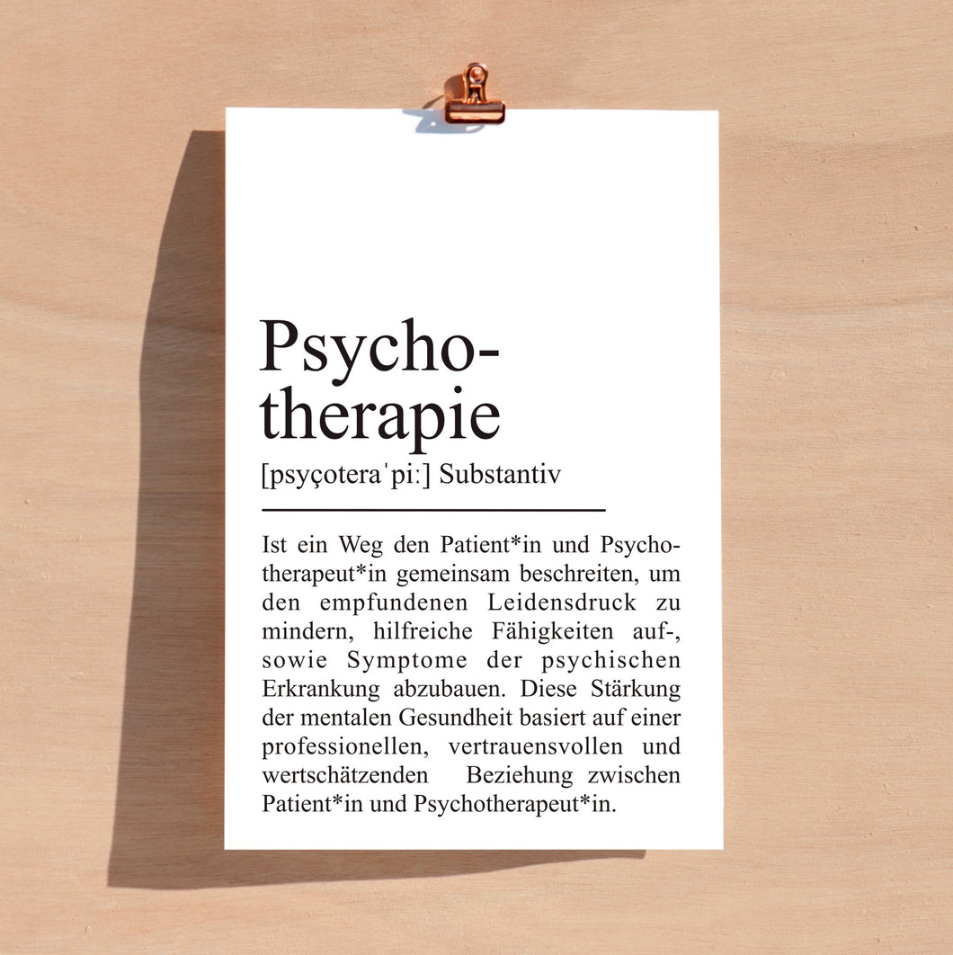 Psychotherapie Definition Psychologie Poster